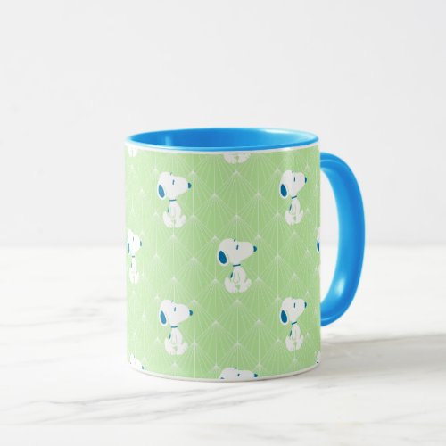 Peanuts  Snoopy Green Deco Dreams Pattern Mug