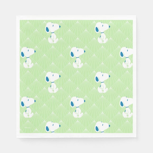 Peanuts | Snoopy Green Deco Dreams Pattern Napkins (Front)