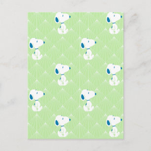 Peanuts Snoopy Green Deco Dreams Pattern Postcard