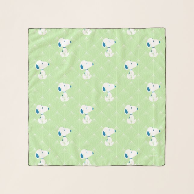 Peanuts | Snoopy Green Deco Dreams Pattern Scarf (Front)
