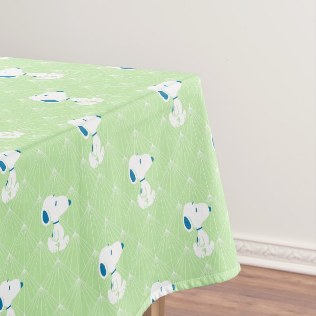 Peanuts | Snoopy Green Deco Dreams Pattern Tablecloth (In Situ)
