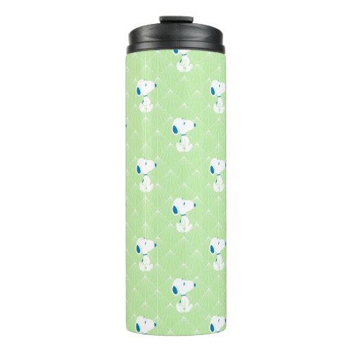 Peanuts  Snoopy Green Deco Dreams Pattern Thermal Tumbler