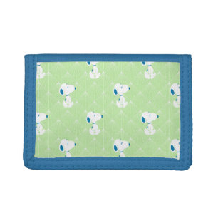 Peanuts Snoopy Green Deco Dreams Pattern Trifold Wallet