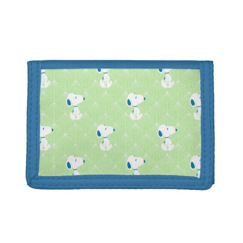 Peanuts  Snoopy Green Deco Dreams Pattern Trifold Wallet