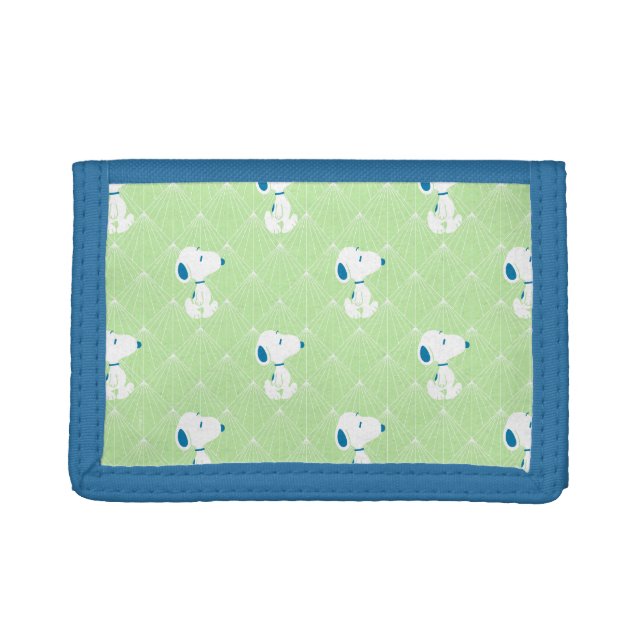 Peanuts | Snoopy Green Deco Dreams Pattern Trifold Wallet (Front)