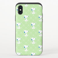 Peanuts | Snoopy Green Deco Dreams Pattern iPhone X Slider Case