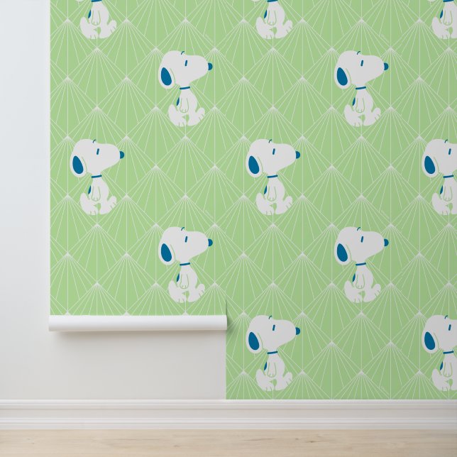 Peanuts | Snoopy Green Deco Dreams Pattern Wallpaper (Application)