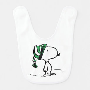 Peanuts Snoopy Green Snow Cap Baby Bib