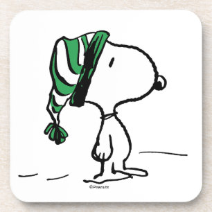 Peanuts   Snoopy Green Snow Cap Beverage Coaster