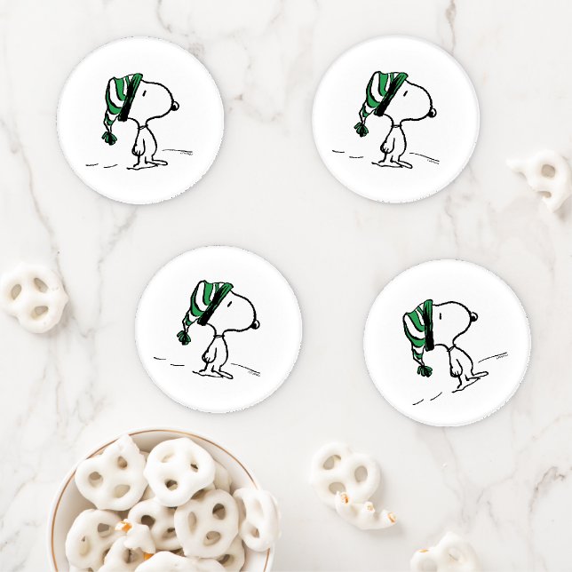 Peanuts | Snoopy Green Snow Cap Coaster Set (In Situ)