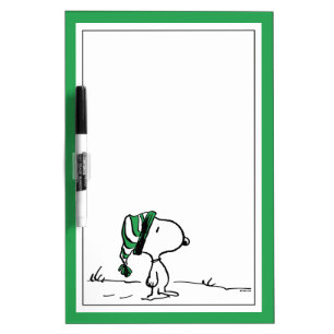 Peanuts   Snoopy Green Snow Cap Dry Erase Board