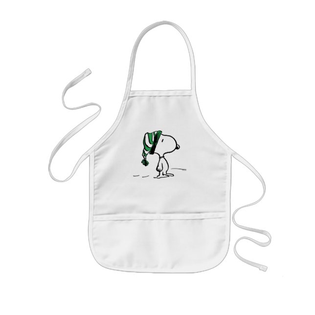 Peanuts | Snoopy Green Snow Cap Kids' Apron (Front)