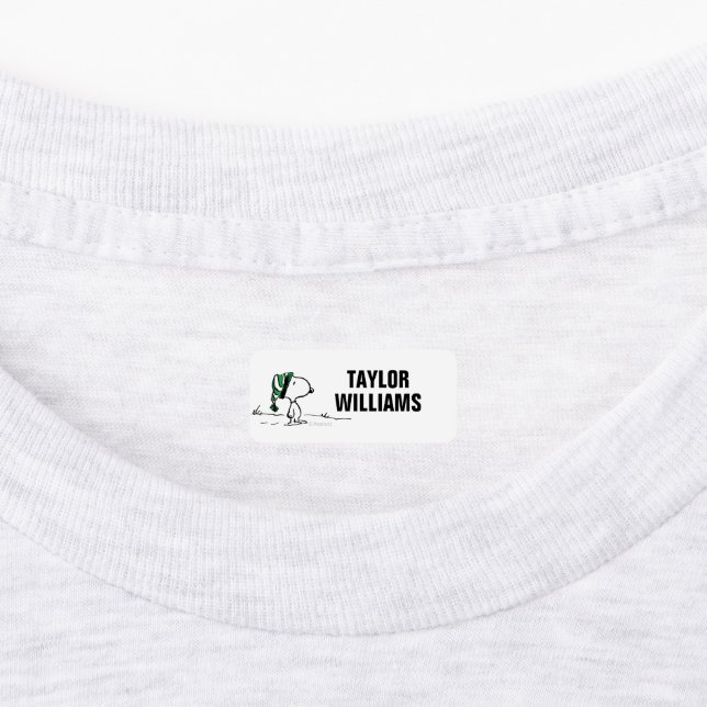 Peanuts | Snoopy Green Snow Cap Kids' Labels (Affixed)