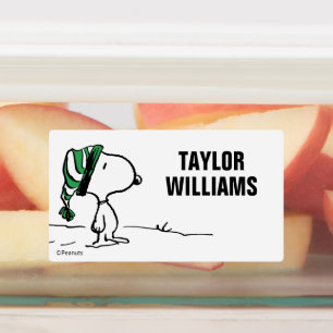 Peanuts Snoopy Green Snow Cap Kids' Labels
