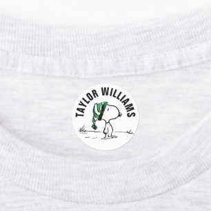 Peanuts Snoopy Green Snow Cap Kids' Labels