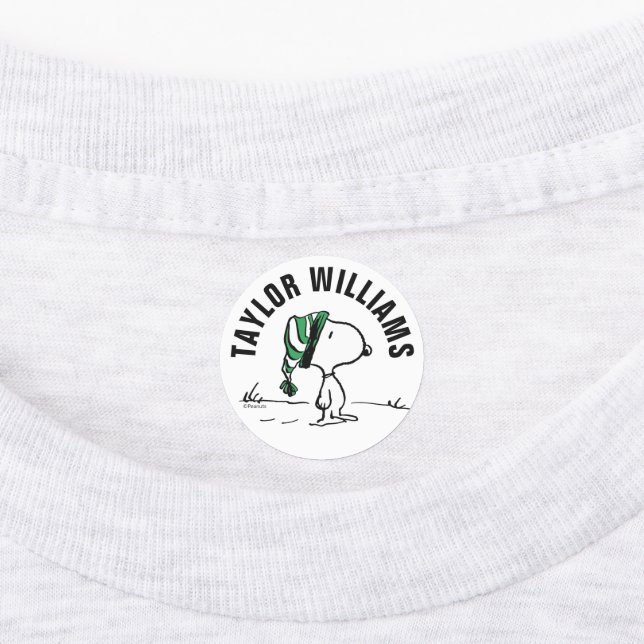 Peanuts | Snoopy Green Snow Cap Kids' Labels (Affixed)