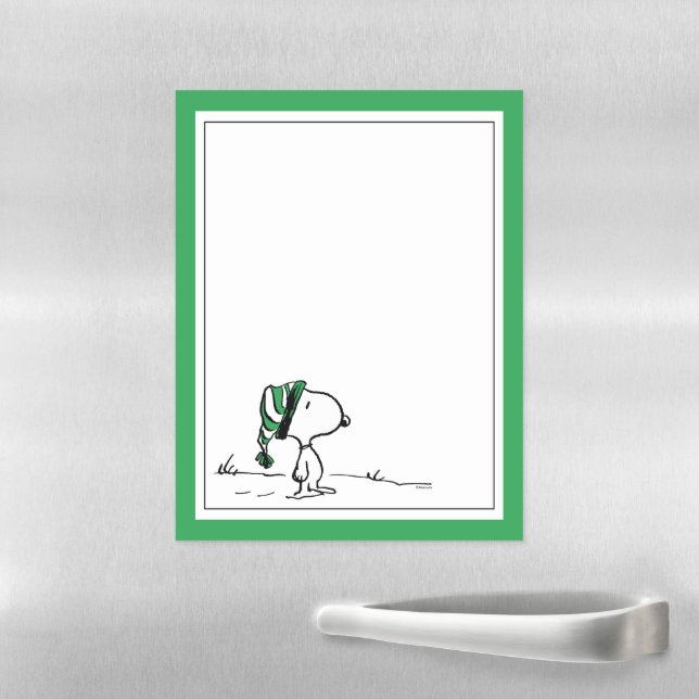 Peanuts | Snoopy Green Snow Cap Magnetic Dry Erase Sheet (In Situ)