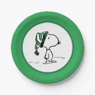 Peanuts   Snoopy Green Snow Cap Paper Plates