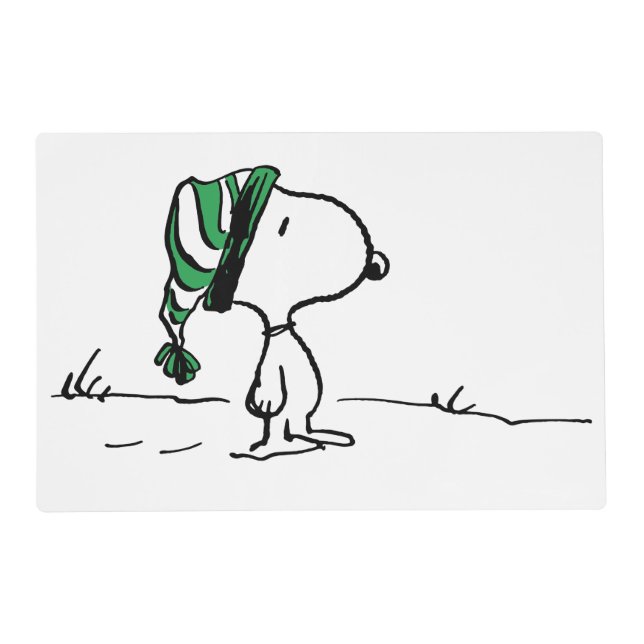 Peanuts | Snoopy Green Snow Cap Placemat (Front)