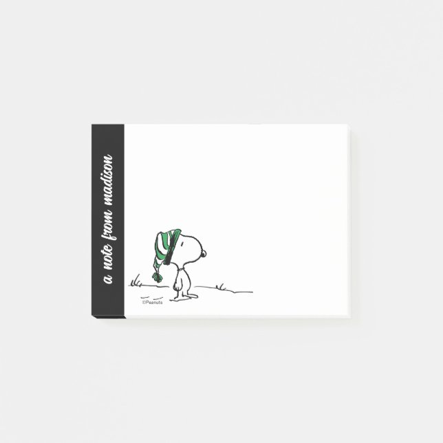 Peanuts | Snoopy Green Snow Cap Post-it Notes (Front)