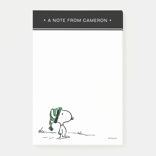 Peanuts | Snoopy Green Snow Cap Post-it Notes (Front)