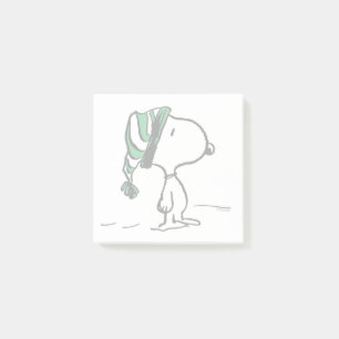 Peanuts Snoopy Green Snow Cap Post-it Notes