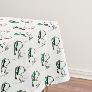 Peanuts Snoopy Green Snow Cap Tablecloth
