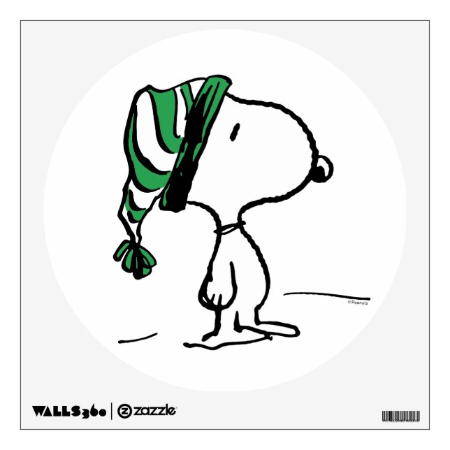 Peanuts | Snoopy Green Snow Cap Wall Decal (Front)