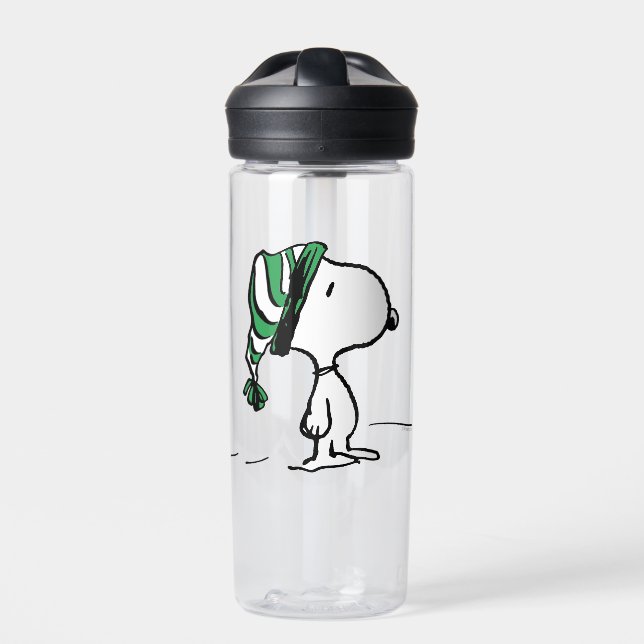 Peanuts | Snoopy Green Snow Cap Water Bottle (Front)