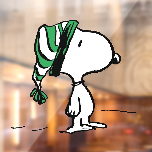 Peanuts | Snoopy Green Snow Cap Window Cling (Sheet 2)