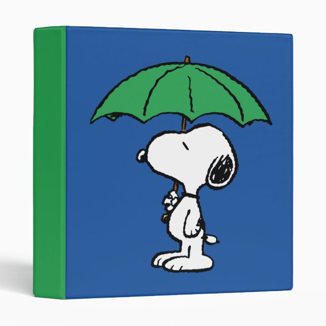 Peanuts | Snoopy Green Umbrella 3 Ring Binder (Front/Spine)