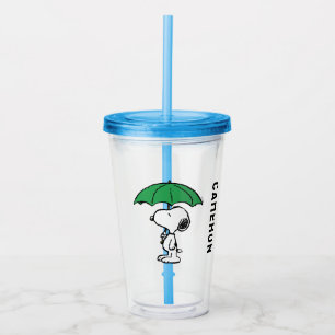 Peanuts   Snoopy Green Umbrella Acrylic Tumbler