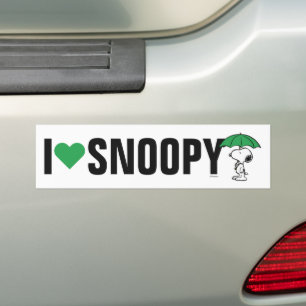 Peanuts Snoopy Green Umbrella Bumper Sticker