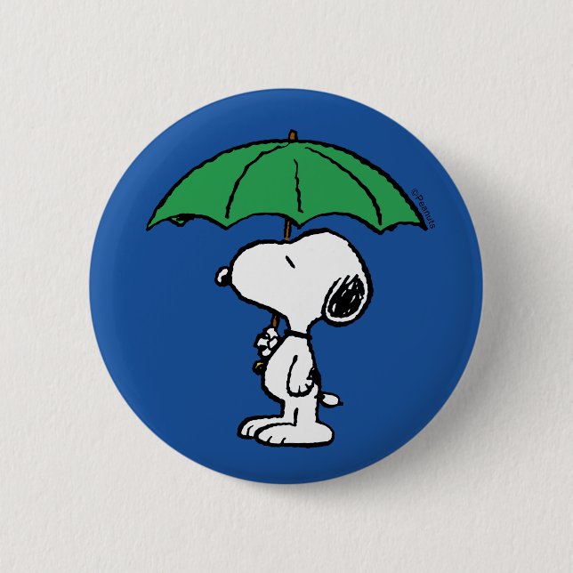 Peanuts | Snoopy Green Umbrella Button (Front)