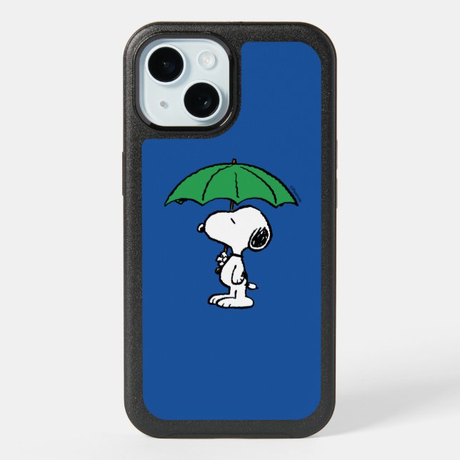 Peanuts | Snoopy Green Umbrella iPhone 15 Case (Back)