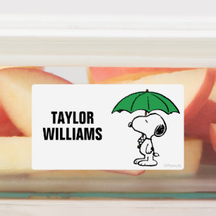 Peanuts Snoopy Green Umbrella Kids' Labels