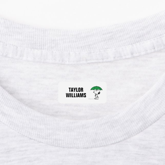 Peanuts | Snoopy Green Umbrella Kids' Labels (Affixed)