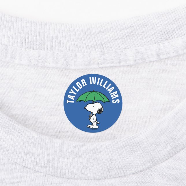 Peanuts | Snoopy Green Umbrella Kids' Labels (Affixed)