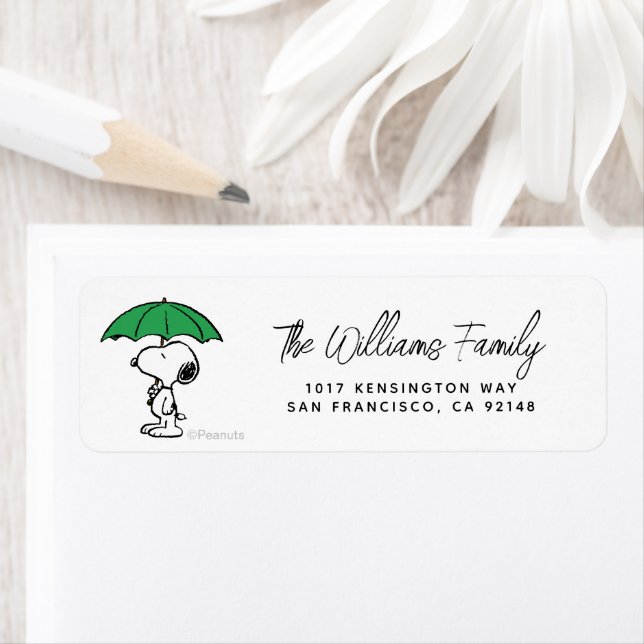 Peanuts | Snoopy Green Umbrella Label (Insitu)