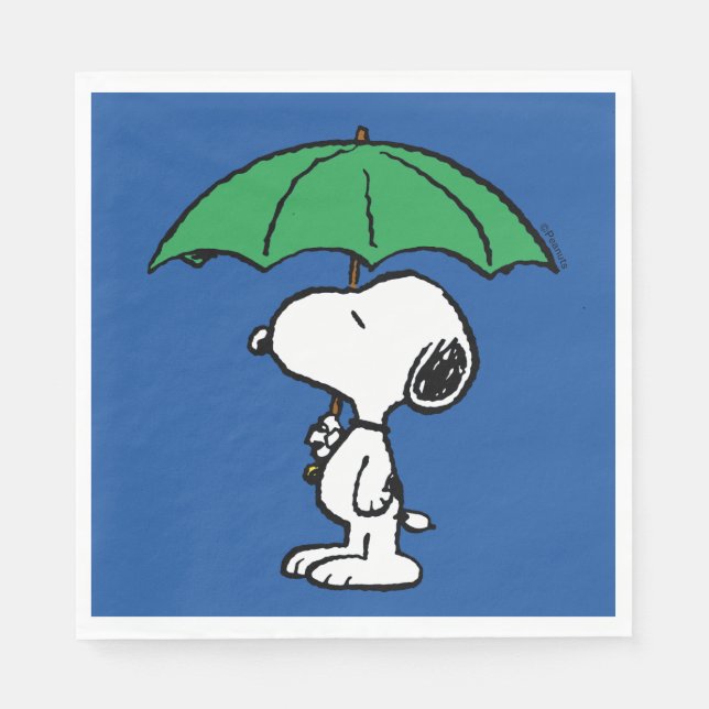 Peanuts | Snoopy Green Umbrella Napkins (Front)