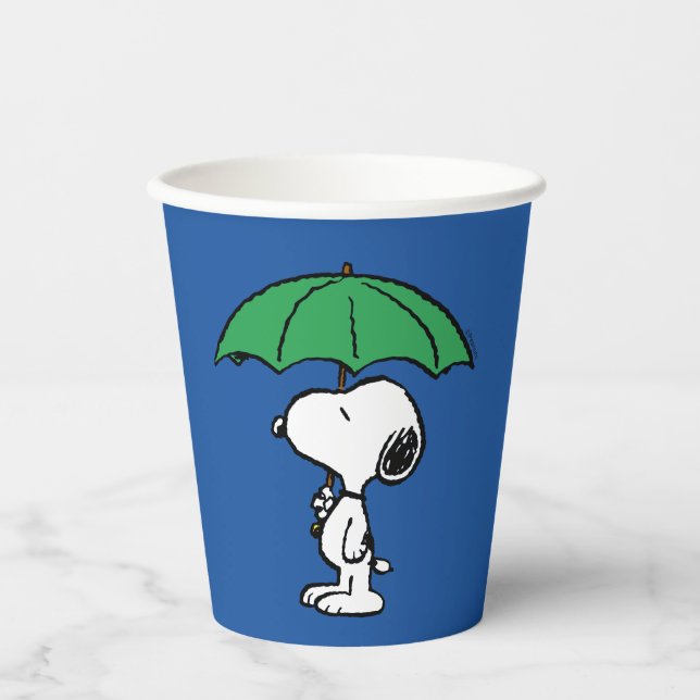 Peanuts | Snoopy Green Umbrella Paper Cups (Front)