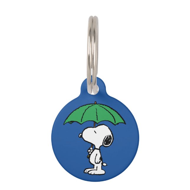 Peanuts | Snoopy Green Umbrella Pet ID Tag (Front)