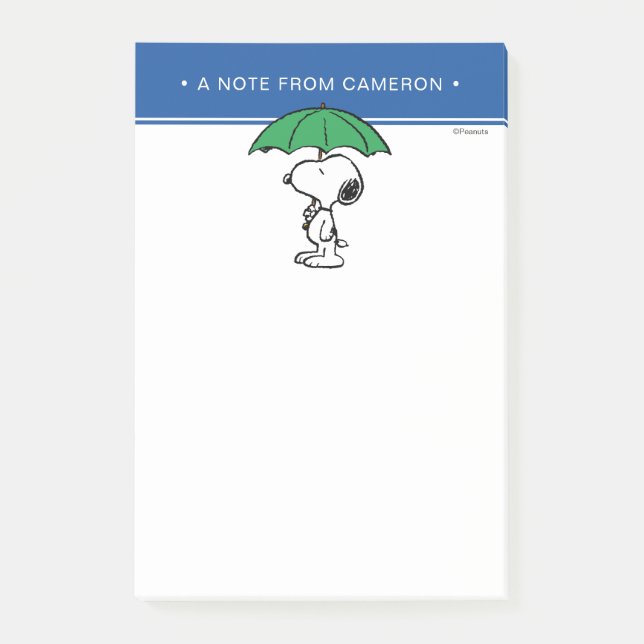 Peanuts | Snoopy Green Umbrella Post-it Notes (Front)