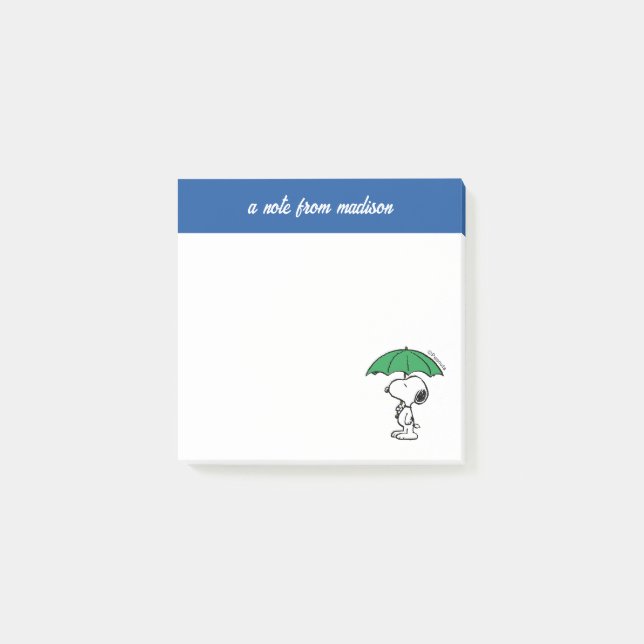 Peanuts | Snoopy Green Umbrella Post-it Notes (Front)