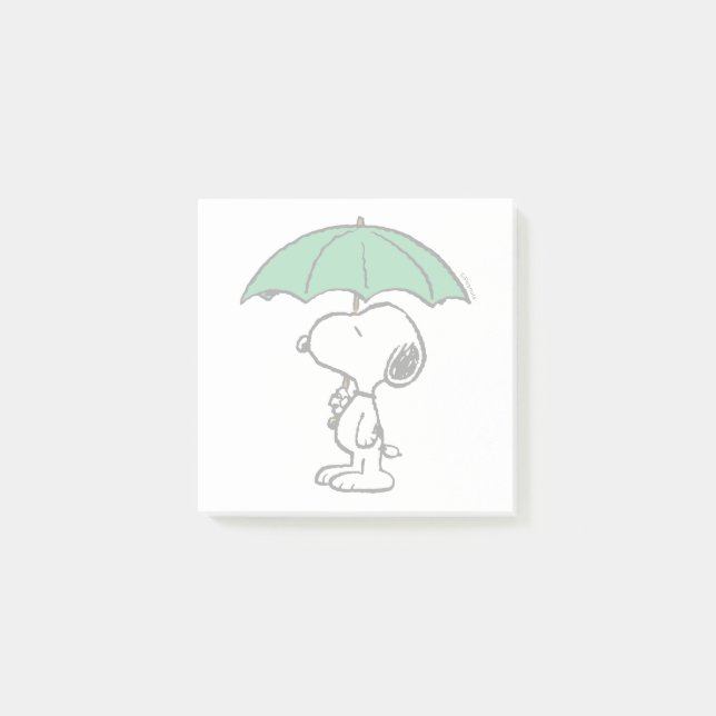 Peanuts | Snoopy Green Umbrella Post-it Notes (Front)