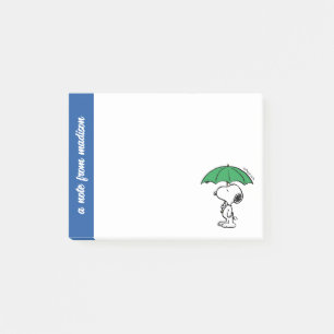 Peanuts Snoopy Green Umbrella Post-it Notes