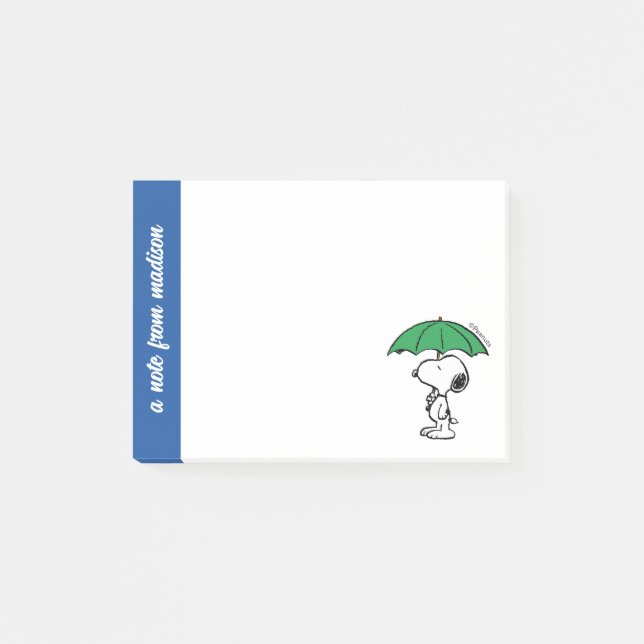 Peanuts | Snoopy Green Umbrella Post-it Notes (Front)