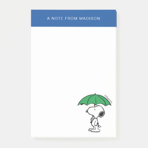 Peanuts Snoopy Green Umbrella Post-it Notes