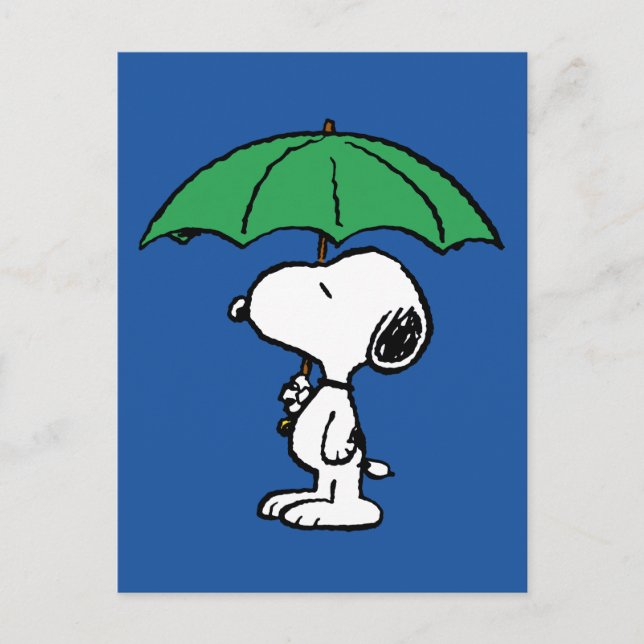 Peanuts | Snoopy Green Umbrella Postcard (Front)