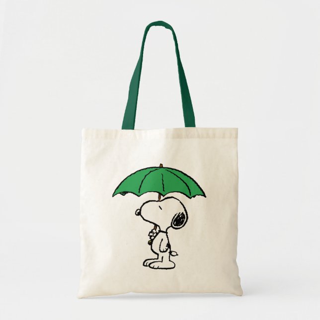 Peanuts | Snoopy Green Umbrella Tote Bag (Front)